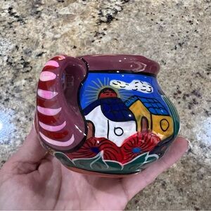 Whimsical Vintage Handpainted Vase from Mexico